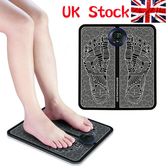 EMS Foot Massager Mat Electric Pad Blood Muscle Circulation Relief Pain LED USB
